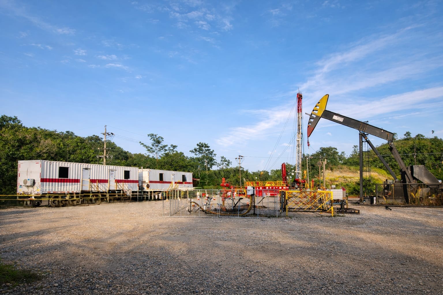 Contenedores instalados en un campo petrolero